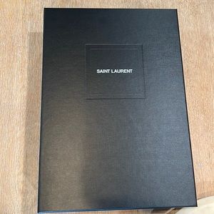 2 Saint Laurent boxes and linen bags - large handbag and wallet size